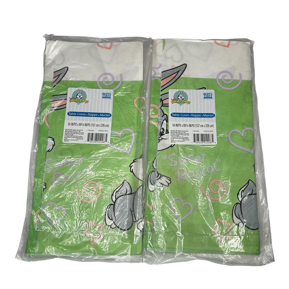 Two new vintage Warner Bros. baby Looney Tunes party tablecloth